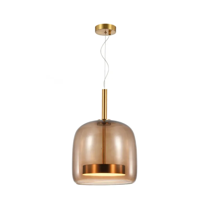 Pendente Dial Led 24W 3000K 22cm Ambar Dourado Orluce