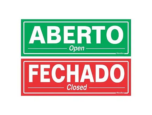 Placa Em Poliestireno 20X30 - Aberto / Fechado com Ventosa Sinalize