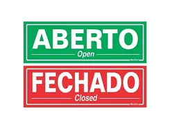 Placa Em Poliestireno 20X30 - Aberto / Fechado com Ventosa Sinalize
