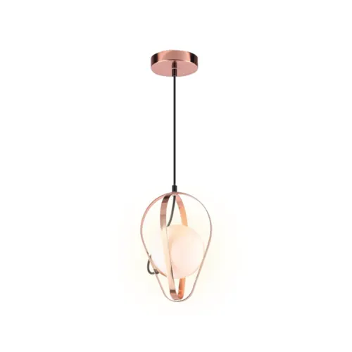 Pendente Globe Drop 1Xe27 Opalino Rose Gold Orluce