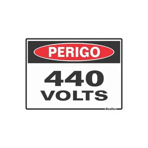 Placa Sinalizacao Poliestireno 15X20Cm Perigo 440 Volts Sinalize