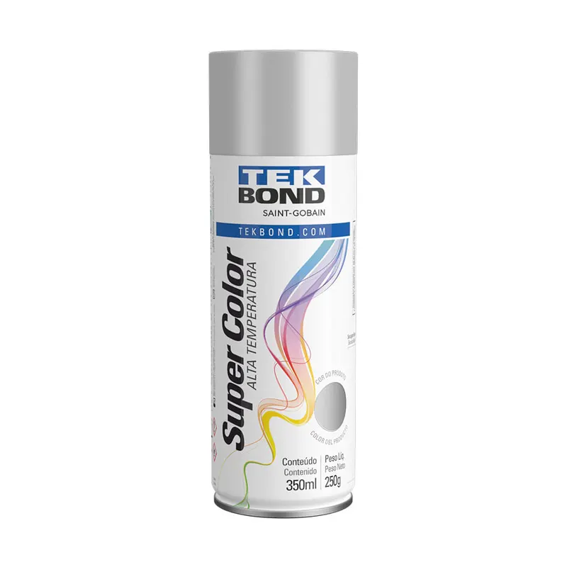 Tinta Aerossol Aluminio Alta Temperatura 350ML / 250G Tekbond