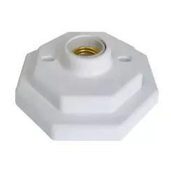 Plafon Soquete Porcelana 1E27 Octogonal Branco OPL