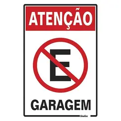 Placa Em Poliestireno 20X30Cm - Atencao Garagem Sinalize