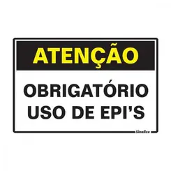 Placa Em Poliestireno 20X30Cm - Atencao Obrigatorio uso de epi's Sinalize