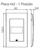 Placa 4X2 1 Posicao Style Branco/Branco