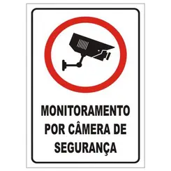 Placa Em Poliestireno 20X30Cm - Monitoramento Por Camera Sinalize