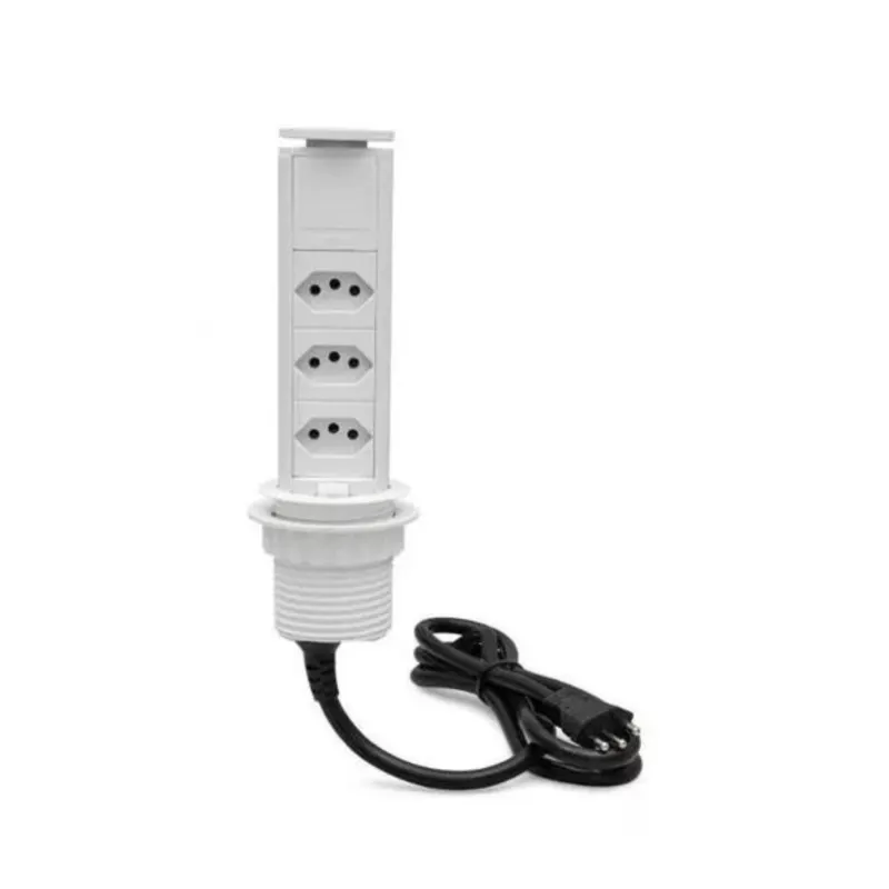 Torre de tomada Mini Totem Manual 20A 3Nbr Branco Dutotec