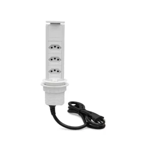 Torre de tomada Mini Totem Manual 20A 3Nbr Branco Dutotec