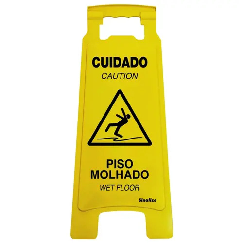 Cavalete Amarelo 27X65Cm - Cuidado - Piso Molhado Sinalize