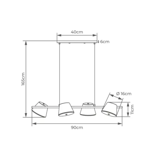 Pendente Cupula 4Xg9 Preto Fosco Orluce