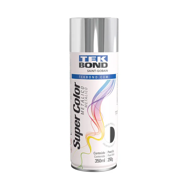 Tinta Aerossol Cromado Metalico 350ML / 250G Tekbond