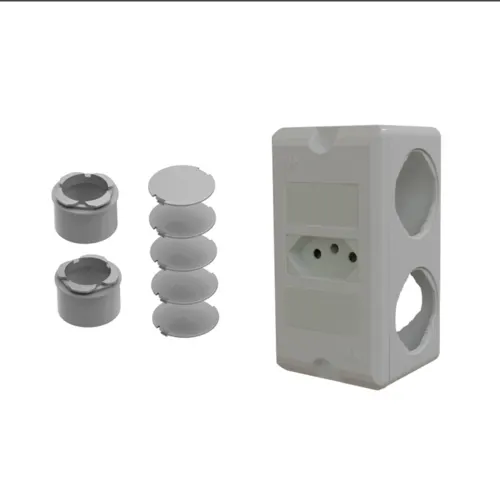 Conjunto Condulete PVC 3/4" c/1 Tomada 20A Cinza Wetzel