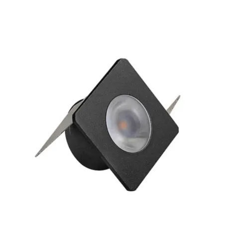 Mini Embutido Led Preto 1W 2700K Quadrado Luminatti