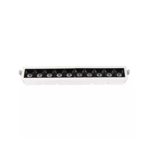 Luminaria De Led 10 Spots De Embutir 20W 4000K Branco Preto Luminatti