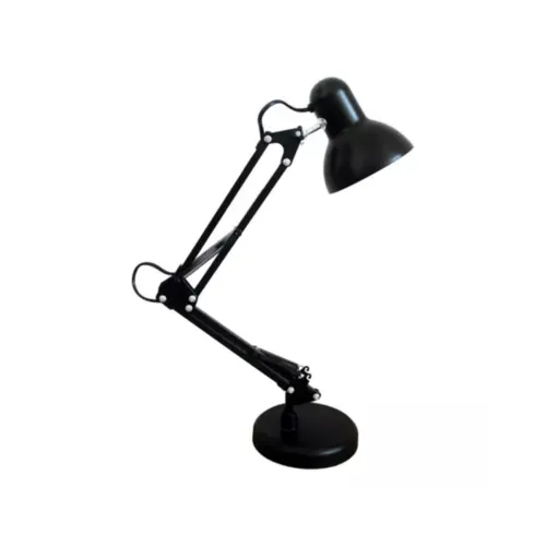 Luminaria De Mesa Articulavel Com Base E27 Preta Luminatti