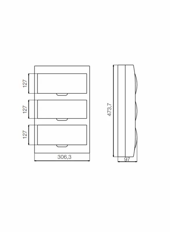 Quadro de Distribuicao Sobrepor QDW02-36-BS 30x50 Weg