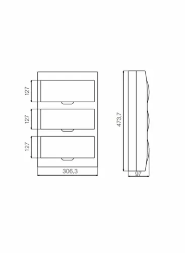 Quadro de Distribuicao Sobrepor QDW02-36-BS 30x50 Weg