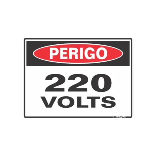 Placa Sinalizacao Poliestireno 15X20Cm Perigo 220 Volts Sinalize