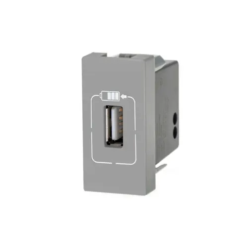 Modulo Tomada USB Carga 1.1A Cinza Pial Plus + Legrand