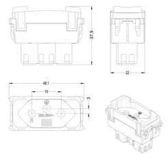 Sistema X Modulo Tomada 20A 250V Compose Cinza Weg