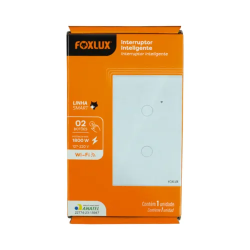 Interruptor Inteligente Wifi 2 Botoes Touch Bivolt Foxlux