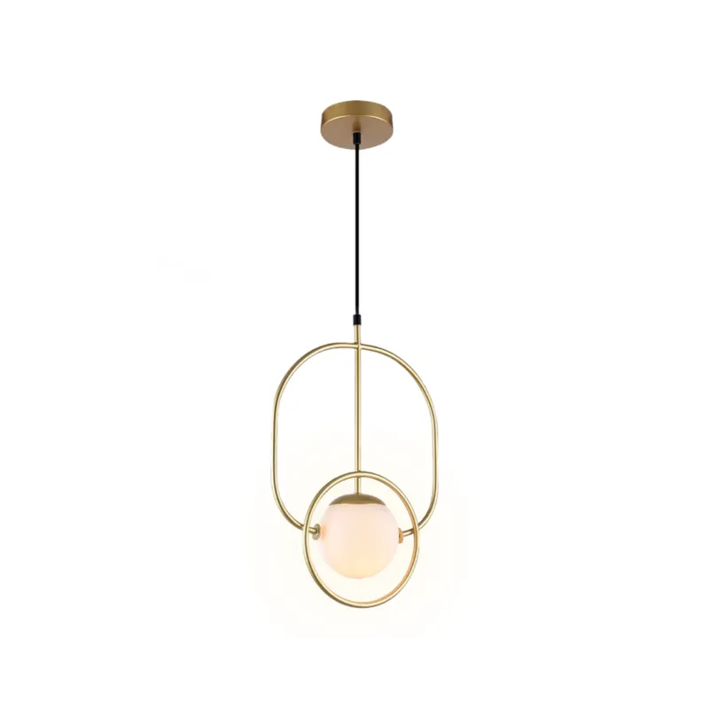 Pendente Globe Il 1Xe27 Opalino Dourado Orluce