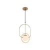 Pendente Globe Il 1Xe27 Opalino Dourado Orluce