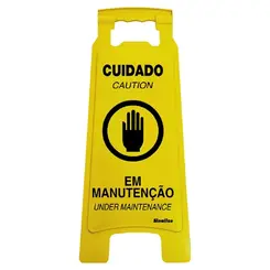 Cavalete Amarelo 27X65Cm - Cuidado - Em Manutencao Sinalize