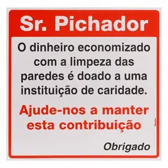 Placa Em Poliestireno 45X45Cm - Sr. Pichador Sinalize