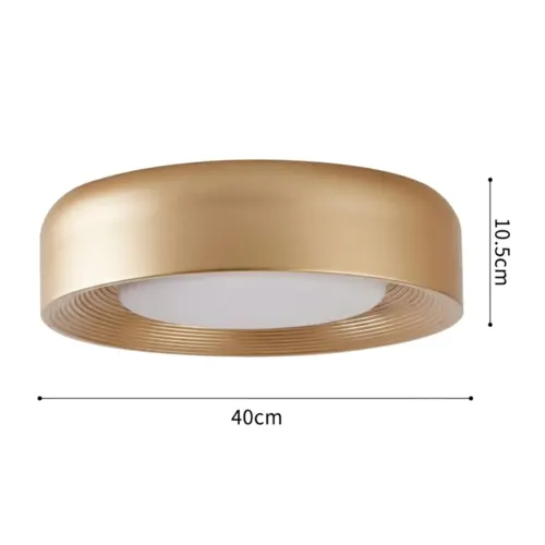 Plafon LED VETA 40cm com Controle Remoto Dourado Fosco 24W 904lm 40cm 3000K a 6500K Nordecor