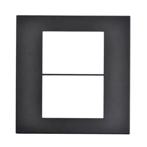 Placa 3+3 Postos 4x4 Aluminio Preta Matix Go Legrand