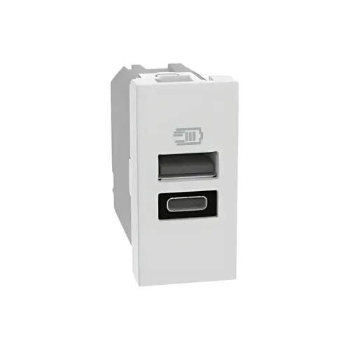 Carregador USB A+C 15W 1m Branca Matix Go Legrand