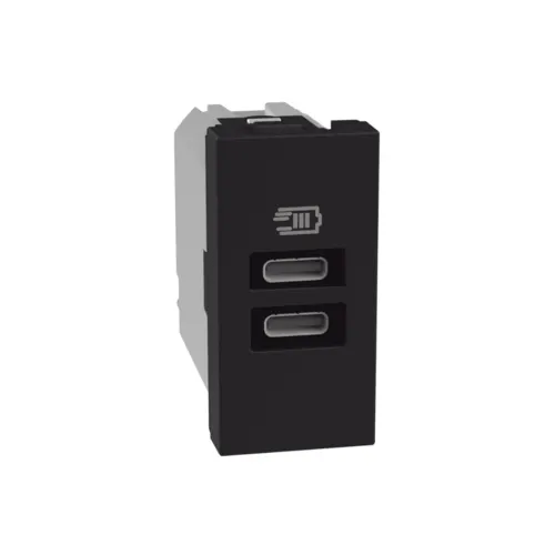 Carregador USB C+C 15W 1m Preta Matix Go Legrand