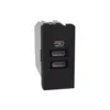 Carregador USB C+C 15W 1m Preta Matix Go Legrand