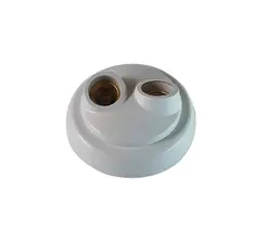 Plafon Duplo Soquete Porcelana 2E27 Branco OPL