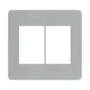 Placa 3+3 Postos 4x4 Aluminio Cinza Matix Go Legrand