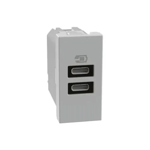 Carregador USB C+C 15W 1m Cinza Matix Go Legrand