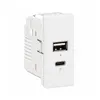 Modulo 2 Tomada USB A+C 2.4A 127/220V 1M Branco Orion Schneider