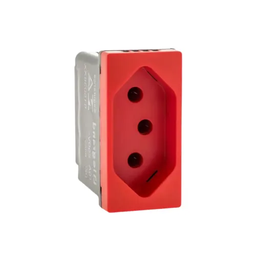 Modulo Tomada Energia 2P+T 20A 1m Vermelha Matix Go Legrand