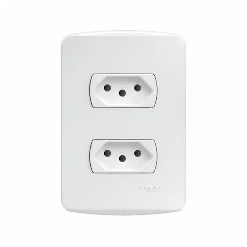 Conjunto 2 Tomadas 2P+T 10A 250V PL/BR Miluz Schneider