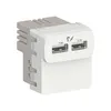 Modulo 2 Tomada USB 2.0 2.1A 127/220V 2M Branca Miluz Schneider