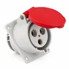 Tomada De Embutir Newkon 2P+T 32A 380/440V 9H IP44 Vermelho Steck