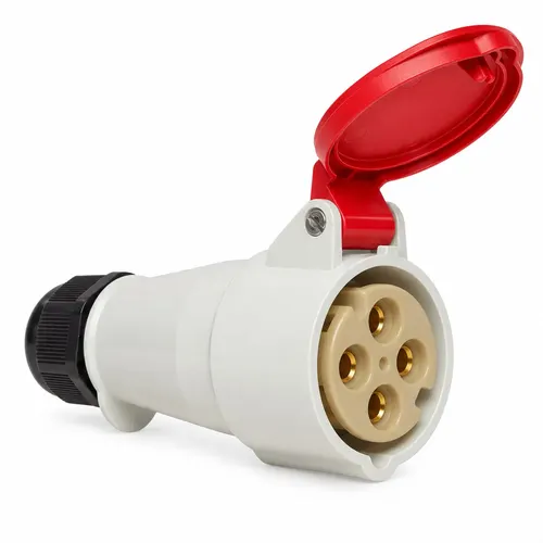 Acoplamento Newkon 3P+T 32A 380/440V 6H IP44 Vermelho Steck