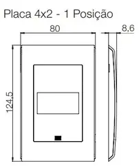 Placa 4X2 1 Posicao Style Branco/Branco