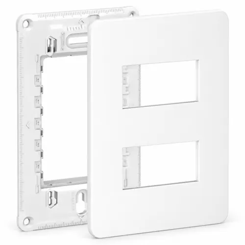 Placa + Suporte 4X2 2 Postos Separados Branco Orion Schneider