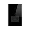Interruptor Wi-Fi 4X2" 2 Modulos + Tomada Preto Steck