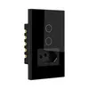 Interruptor Wi-Fi 4X2" 2 Modulos + Tomada Preto Steck