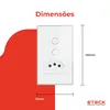 Interruptor Wi-Fi 4X2" 2 Modulos + Tomada Preto Steck