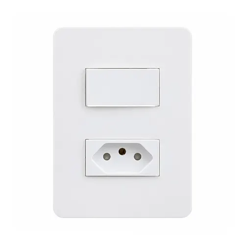 Conjunto 1 Interruptor Simples 10A + 1 Tomada 2P+T 10A 250V Branco Orion Schneider
